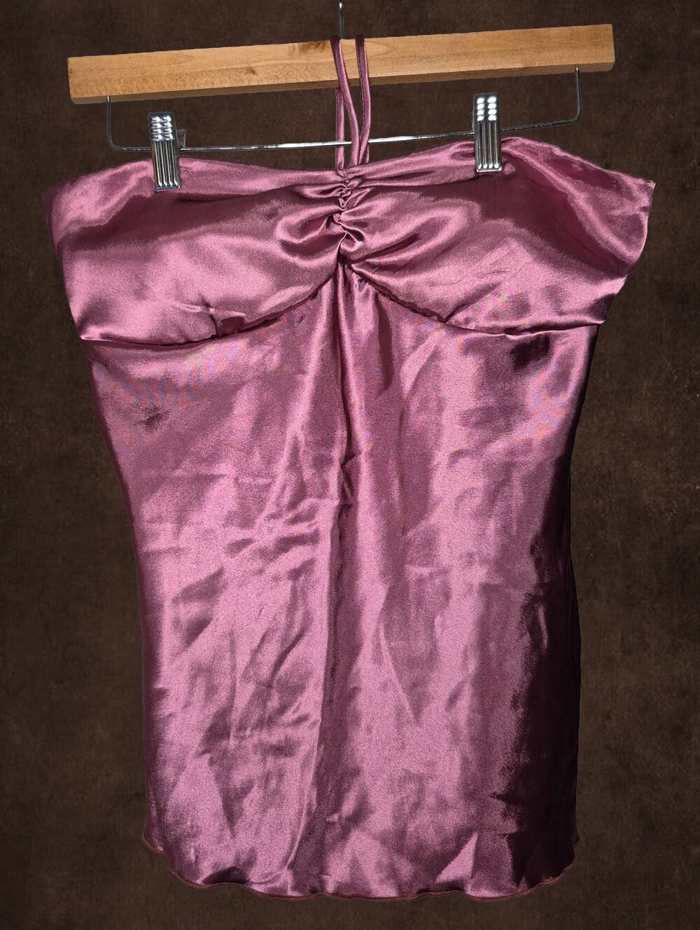 FWR Dusty Rose Rutched Halter Tube Top